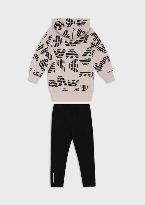 EMPORIO ARMANI Hooded Sweatsuit Top And Legging Set Kids Apparel