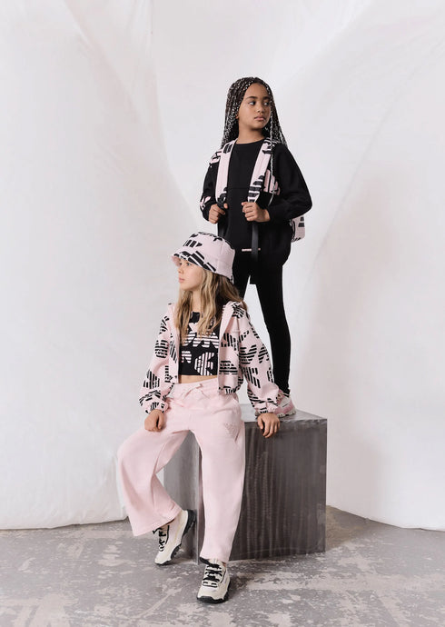 EMPORIO ARMANI Hooded Sweatsuit Top And Legging Set Kids Apparel