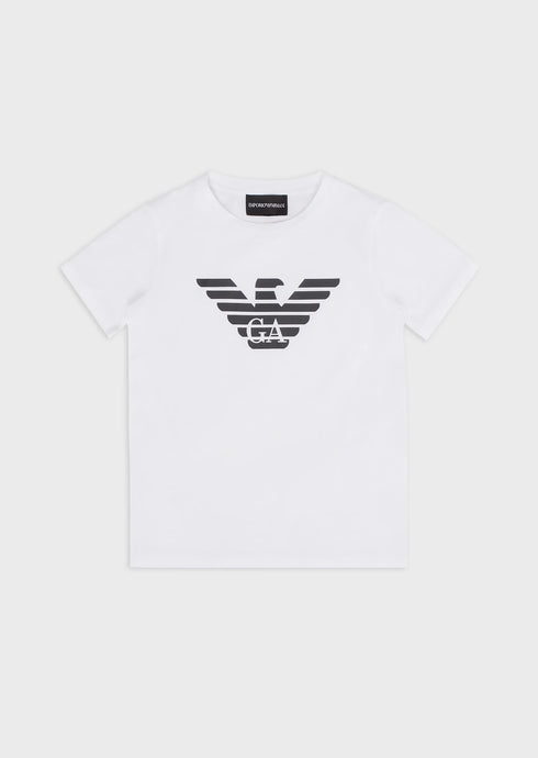 EMPORIO ARMANI Pima Jersey T-Shirt With Logo Kids Apparel