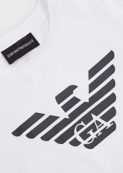 EMPORIO ARMANI Pima Jersey T-Shirt With Logo Kids Apparel