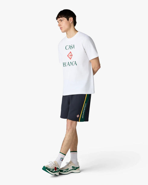 White Casablanca Diamond Logo Short Sleeve T-Shirt back