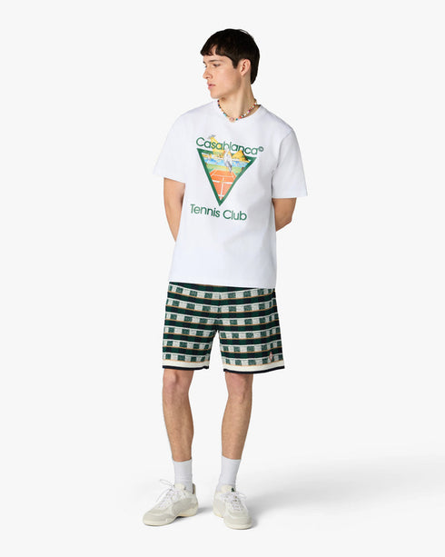 White Tennis Club Icon Pyramid Abduction Short Sleeve T-Shirt back