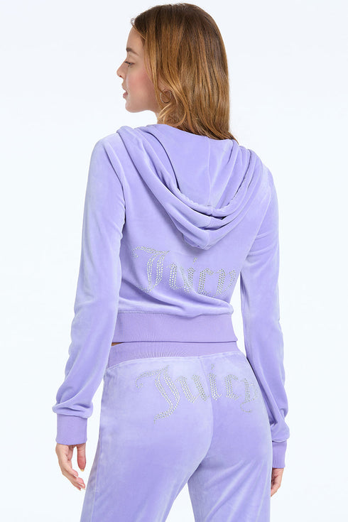 JUICY COUTURE Classic Hoodie Back Bling Womens Apparel