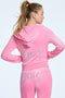 JUICY COUTURE Classic Hoodie Back Bling Womens Apparel