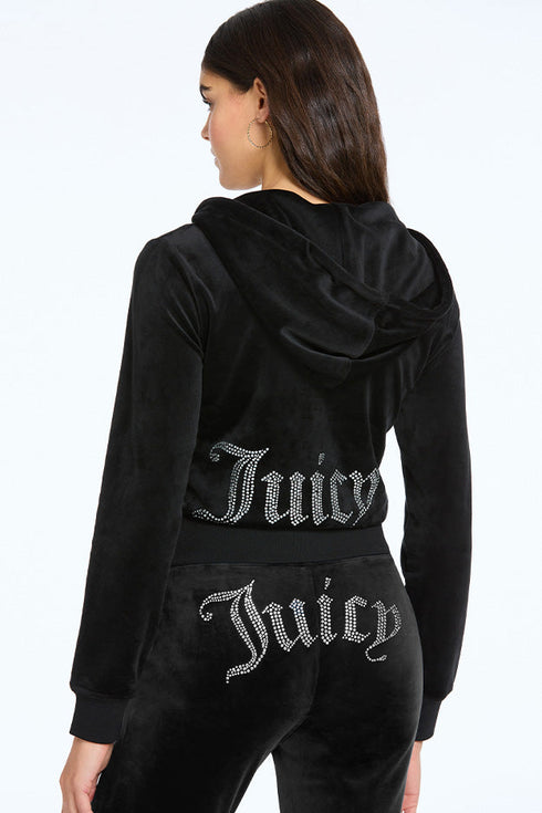 JUICY COUTURE Classic Hoodie Back Bling Womens Apparel