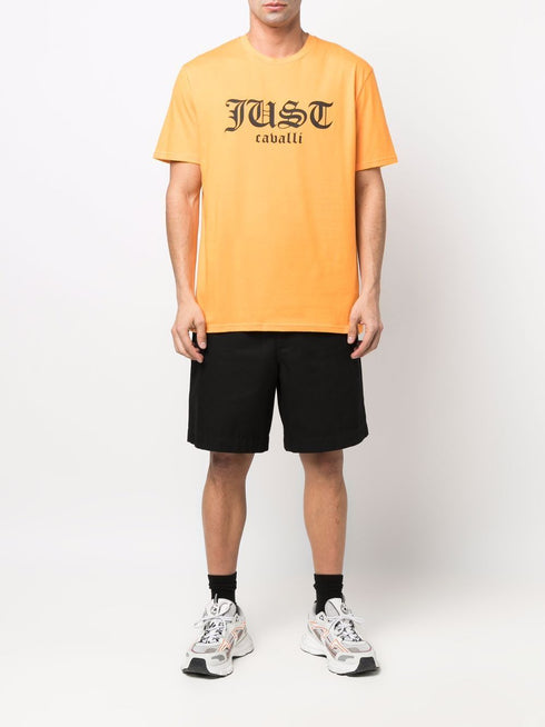 JUST CAVALLI CREW-NECK COTTON GOTHIC LOGOS Mens Apparel