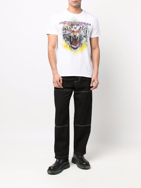 JUST CAVALLI QUEENS TEE "PSYCHEDELIC TIGER" Mens Apparel