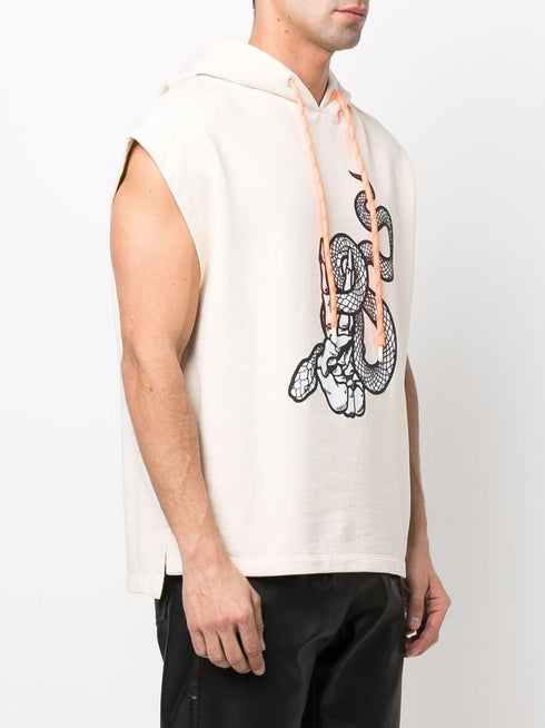 JUST CAVALLI COTTON HOODIE "HAND SNAKE" Mens Apparel