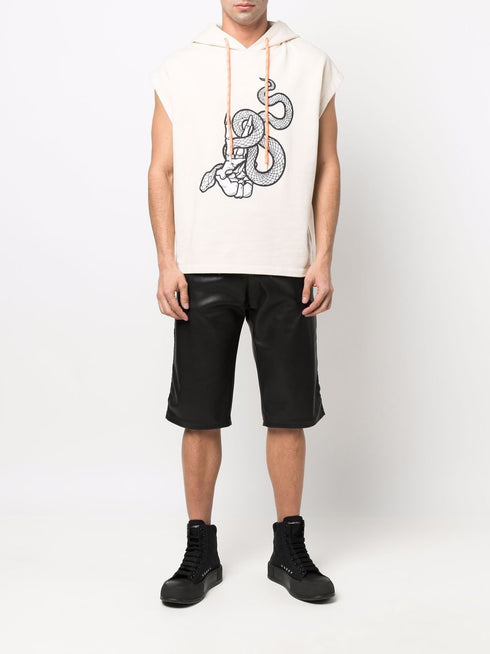 JUST CAVALLI COTTON HOODIE "HAND SNAKE" Mens Apparel