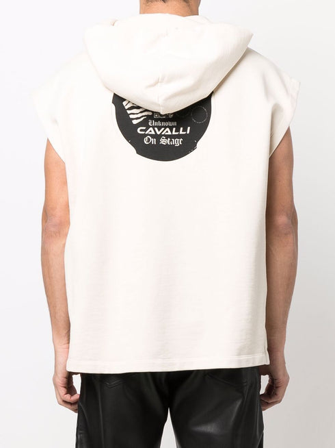 JUST CAVALLI COTTON HOODIE "HAND SNAKE" Mens Apparel