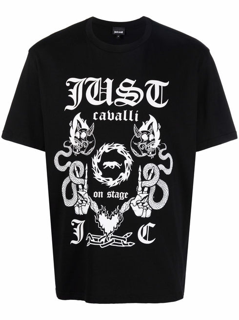 JUST CAVALLI COTTON TEE "JUST ON STAGE" Mens Apparel