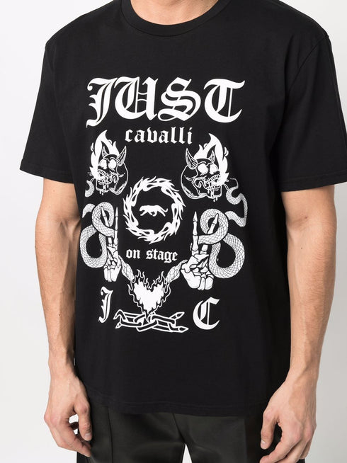 JUST CAVALLI COTTON TEE "JUST ON STAGE" Mens Apparel
