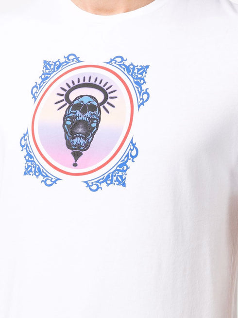 JUST CAVALLI QUEENS T-SHIRT WITH SKULL LOGO Mens Apparel