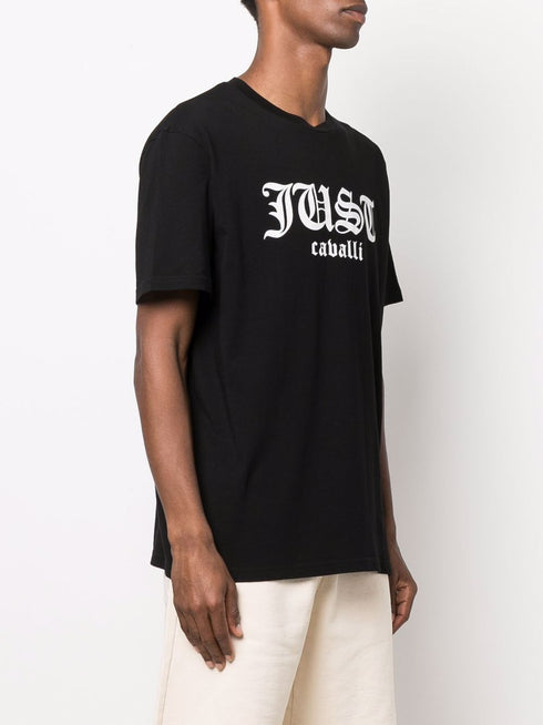 JUST CAVALLI CREW-NECK COTTON GOTHIC LOGOS Mens Apparel