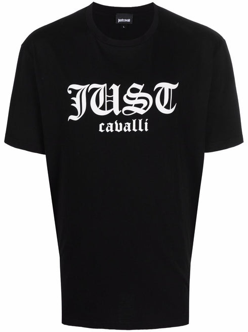 JUST CAVALLI CREW-NECK COTTON GOTHIC LOGOS Mens Apparel