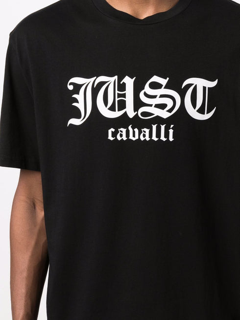 JUST CAVALLI CREW-NECK COTTON GOTHIC LOGOS Mens Apparel