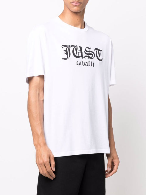JUST CAVALLI CREW-NECK COTTON GOTHIC LOGOS Mens Apparel