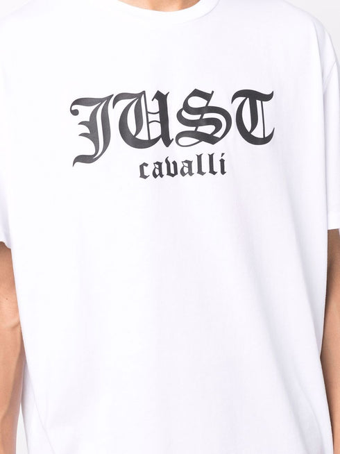 JUST CAVALLI CREW-NECK COTTON GOTHIC LOGOS Mens Apparel