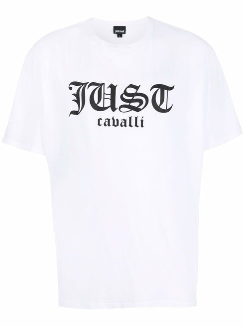 JUST CAVALLI CREW-NECK COTTON GOTHIC LOGOS Mens Apparel