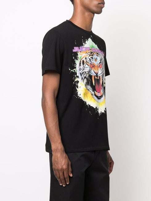 JUST CAVALLI QUEENS TEE "PSYCHEDELIC TIGER" Mens Apparel