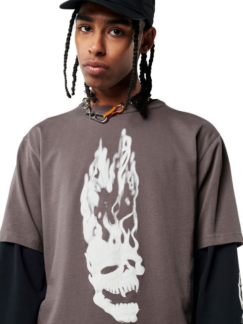 HERON PRESTON Flaming Skulls Ss Tee Mens Apparel