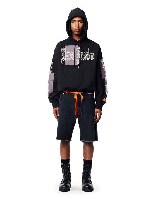 HERON PRESTON Gothic Color Blocks Hoodie Mens Apparel