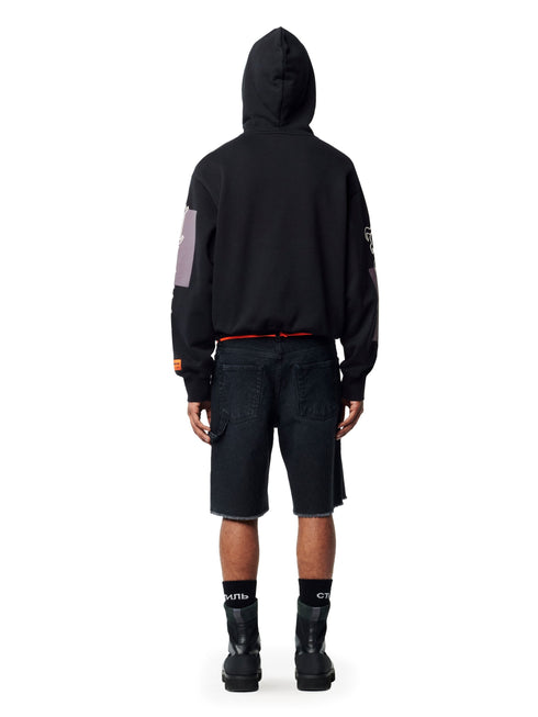 HERON PRESTON Gothic Color Blocks Hoodie Mens Apparel