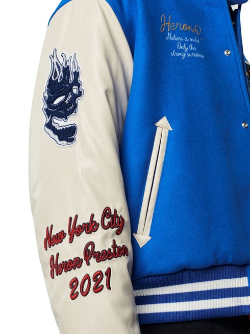 HERON PRESTON Patches Varsity Jacket Mens Apparel