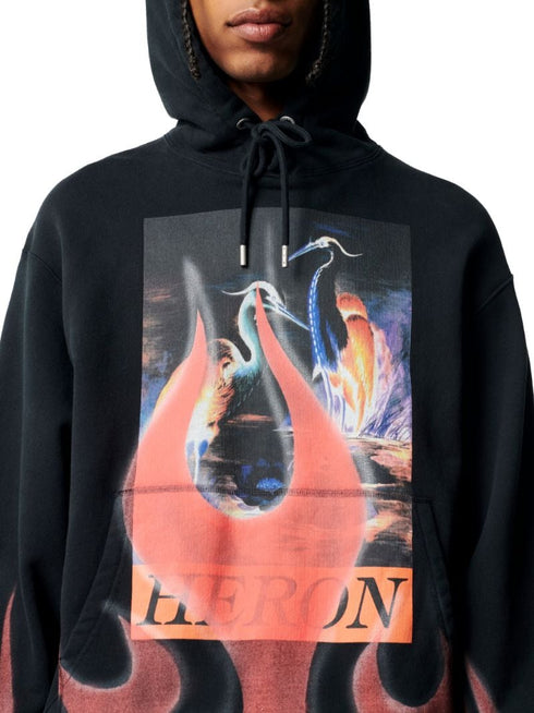 HERON PRESTON Times Flames Hoodie Mens Apparel