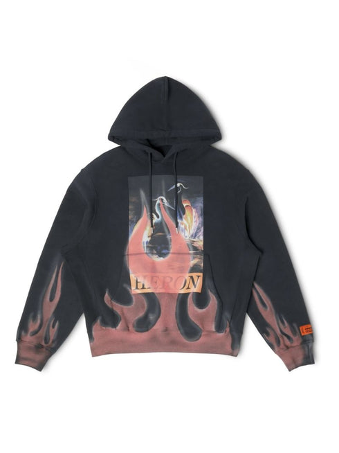 HERON PRESTON Times Flames Hoodie Mens Apparel