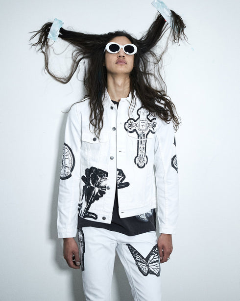 KSUBI Classic Jacket Kut Out Ivory Mens Apparel