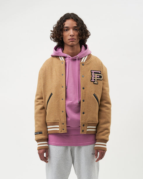 FILLING PIECES Varsity Jacket Camel Mens Apparel