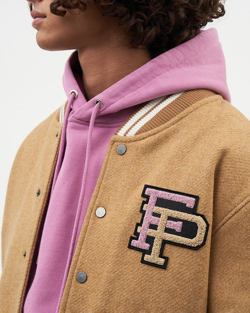 FILLING PIECES Varsity Jacket Camel Mens Apparel