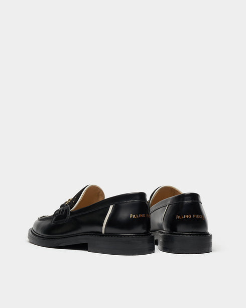 FILLING PIECES Captain Loafer Black Mens Slides