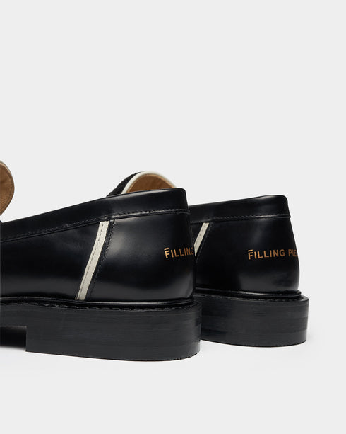 FILLING PIECES Captain Loafer Black Mens Slides