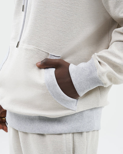 FILLING PIECES Hoodie Reverse Grey Melange Mens Apparel