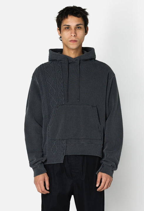 JOHN ELLIOTT Cable Knit Reconstructed Hoodie Mens Apparel