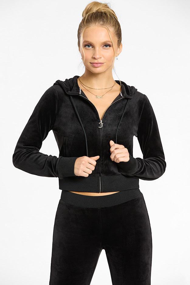 Juicy Couture Classic Juicy Hoodie Womens Apparel – Asphalt