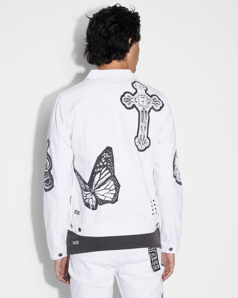 KSUBI Classic Jacket Kut Out Ivory Mens Apparel