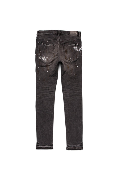 PURPLE-BRAND P001 Black Dirty Vintage White Paint Mens Apparel