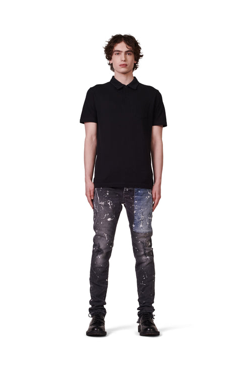 PURPLE BRAND P001 Color black Patch Denim Mens Apparel