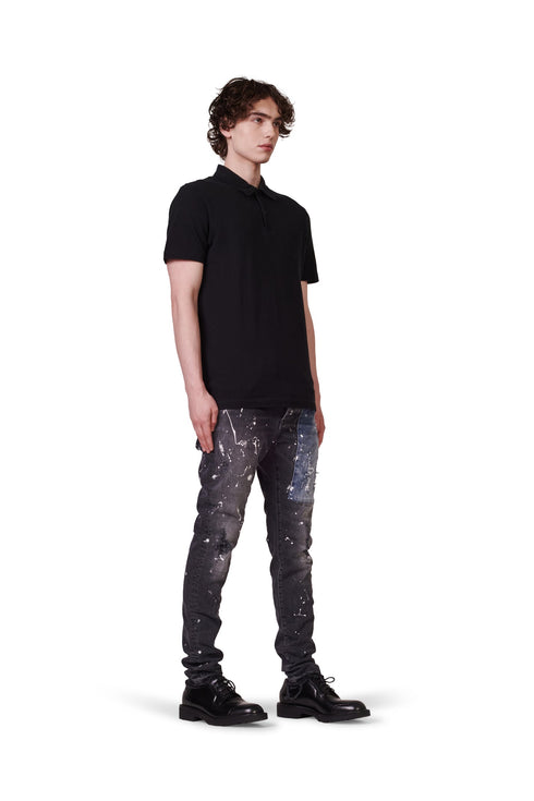PURPLE BRAND P001 Color black Patch Denim Mens Apparel