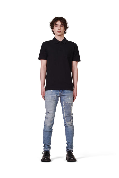 PURPLE BRAND P001 Heavy Repaired Indigo