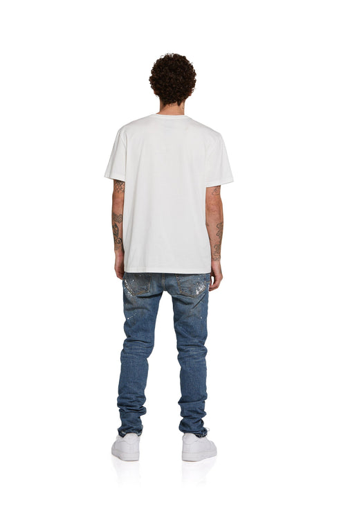 PURPLE BRAND P001 Indigo Dirty Vintage White Mens APPAREL