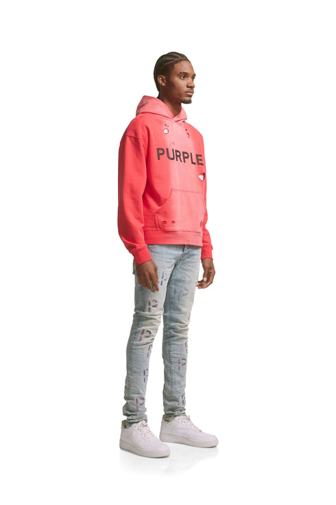 PURPLE BRAND P001-LEPP223 Light Indigo Embroidery Mens Apparel