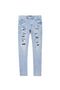 PURPLE BRAND P001 Light Indigo Destroy Repair Mens Apparel