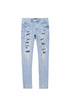 PURPLE BRAND P001 Light Indigo Destroy Repair Mens Apparel