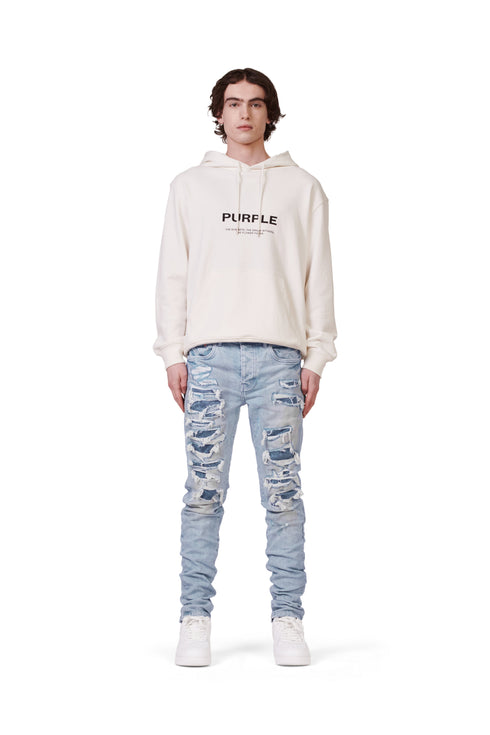 PURPLE BRAND P001 Light Indigo Destroy Repair Mens Apparel