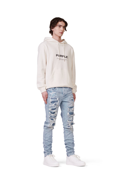 PURPLE BRAND P001 Light Indigo Destroy Repair Mens Apparel