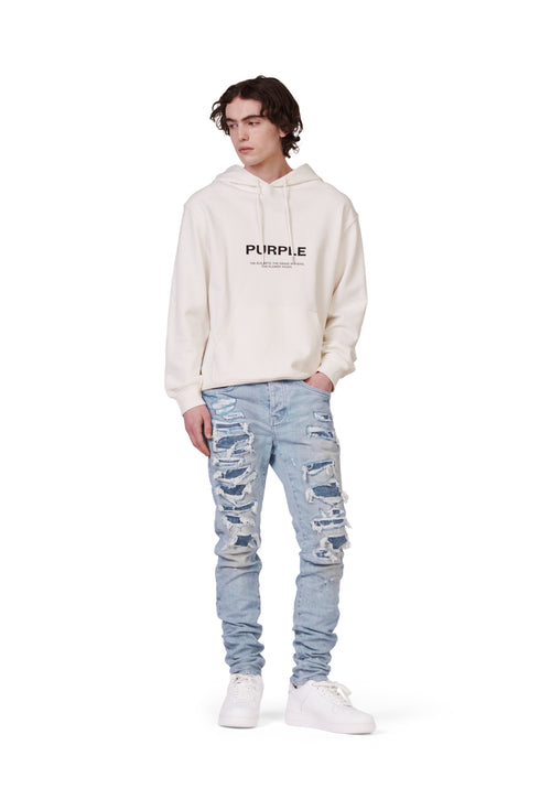 PURPLE BRAND P001 Light Indigo Destroy Repair Mens Apparel
